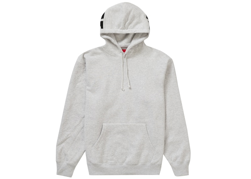supreme striped rib hooded sweatshirt ash grey