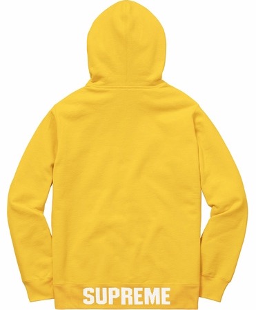 Supreme Rib Logo Zip Up Hoodie Yellow Men's - FW16 - US