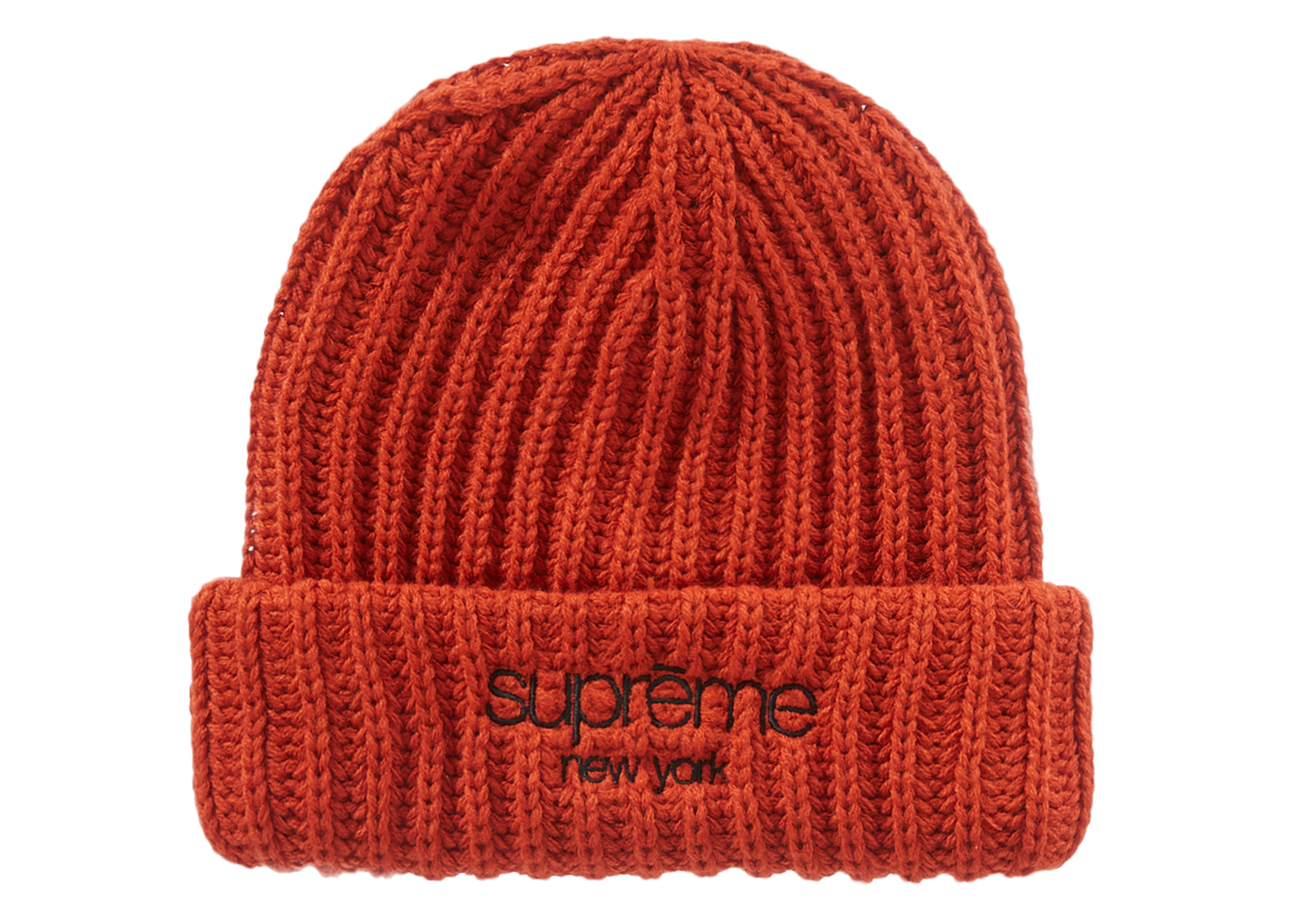 Supreme Overdyed Ribbed Beanie Orange帽子