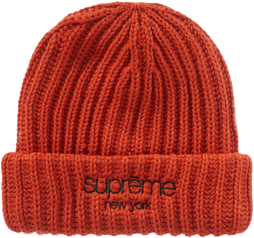 Supreme Vertical Logo Beanie - Brand New.  Beanie, Supreme accessories,  Orange beanie