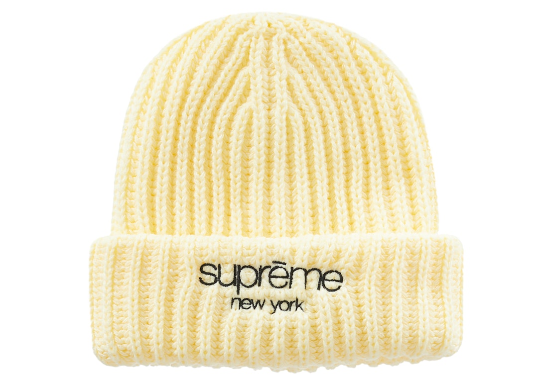 Pre-owned Supreme Ribbed Beanie (fw22) Cream
