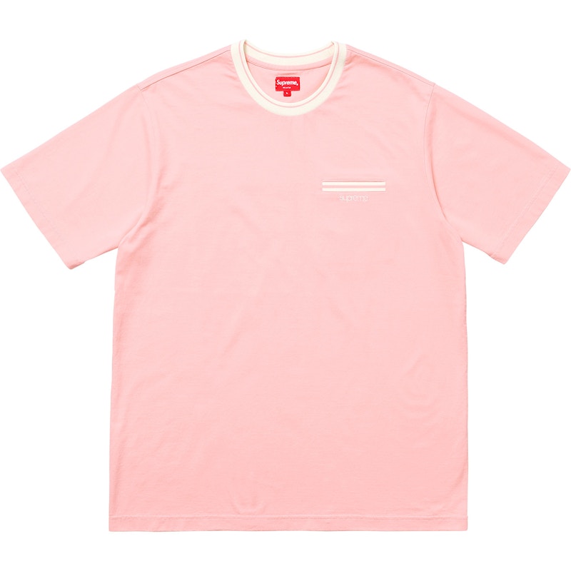 Supreme Ribbed Pocket Tee Pink Men's - SS18 - US