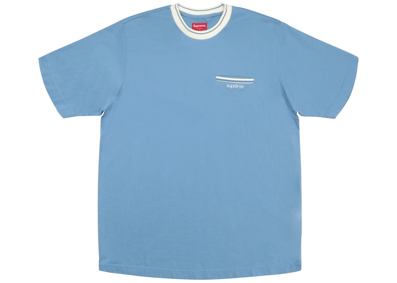 Supreme Ribbed Pocket Tee Slate Men's - SS18 - US