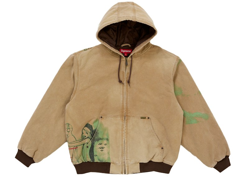 Supreme Rita Ackermann Arbeitsjacke mit Kapuze Hellbraun