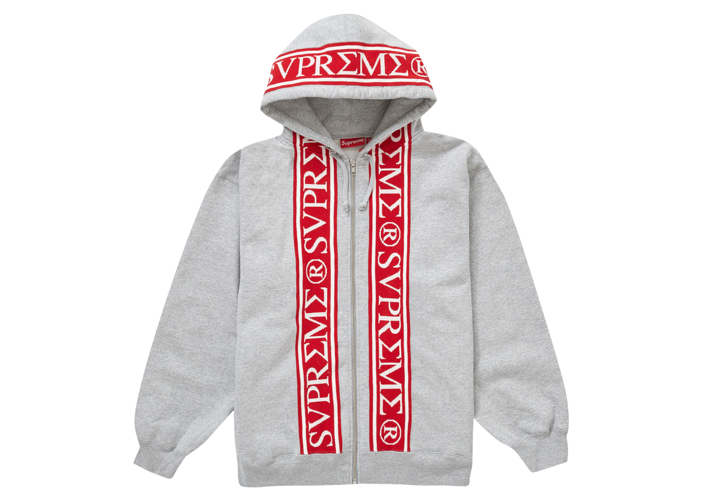 Supreme Roman Zip Up Hooded Sweatshirt Heather Grey - SS23 メンズ - JP