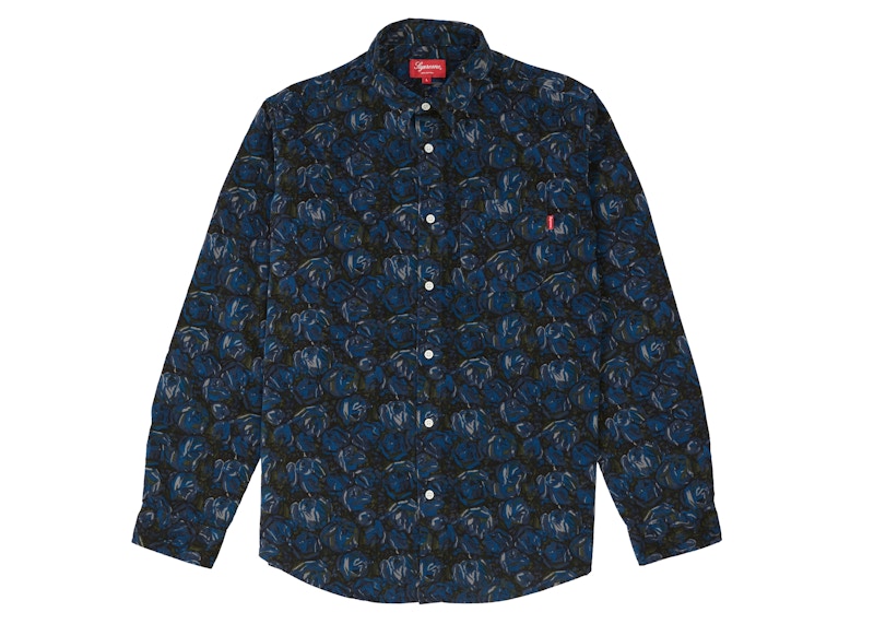 Supreme Roses Corduroy Shirt Blue メンズ - FW18 - JP