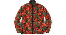 Supreme Roses Sherpa Fleece Reversible Jacket Red