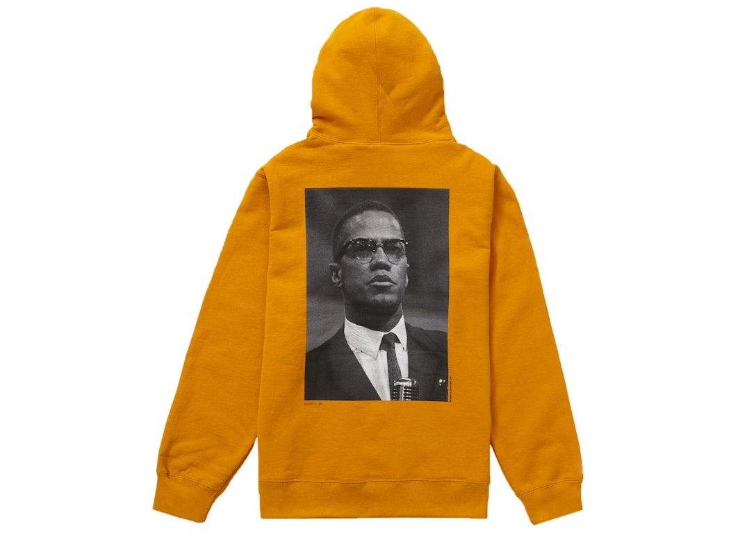 Pre-owned Supreme Roy Decarava Malcolm X Hooded Sweatshirt Gold