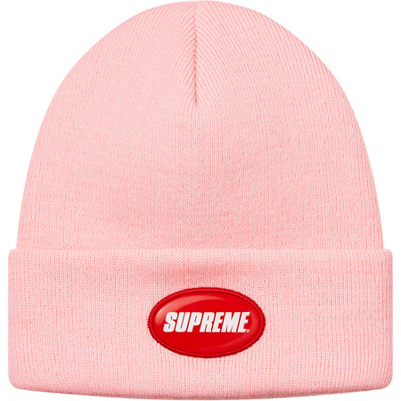 Supreme Rubber Patch Beanie Pink - SS18 – DE