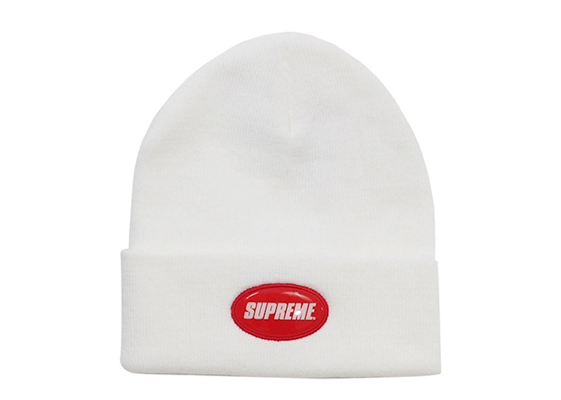 Supreme Rubber Patch Beanie White - SS18 - US