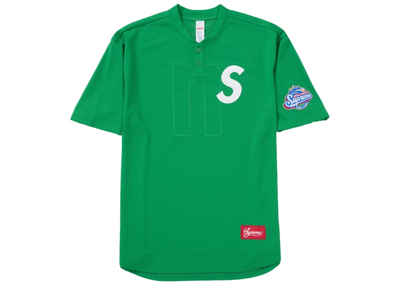 Supreme S Logo Baseball Henley Navy 2024 (Size Medium