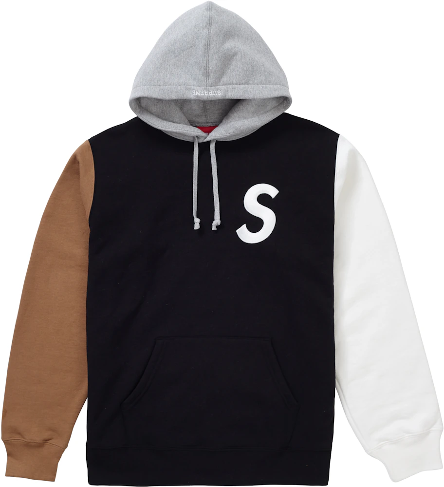 Supreme Hockey Colorblock Pattern Hoodie - Black Sweatshirts & Hoodies,  Clothing - WSPME49022