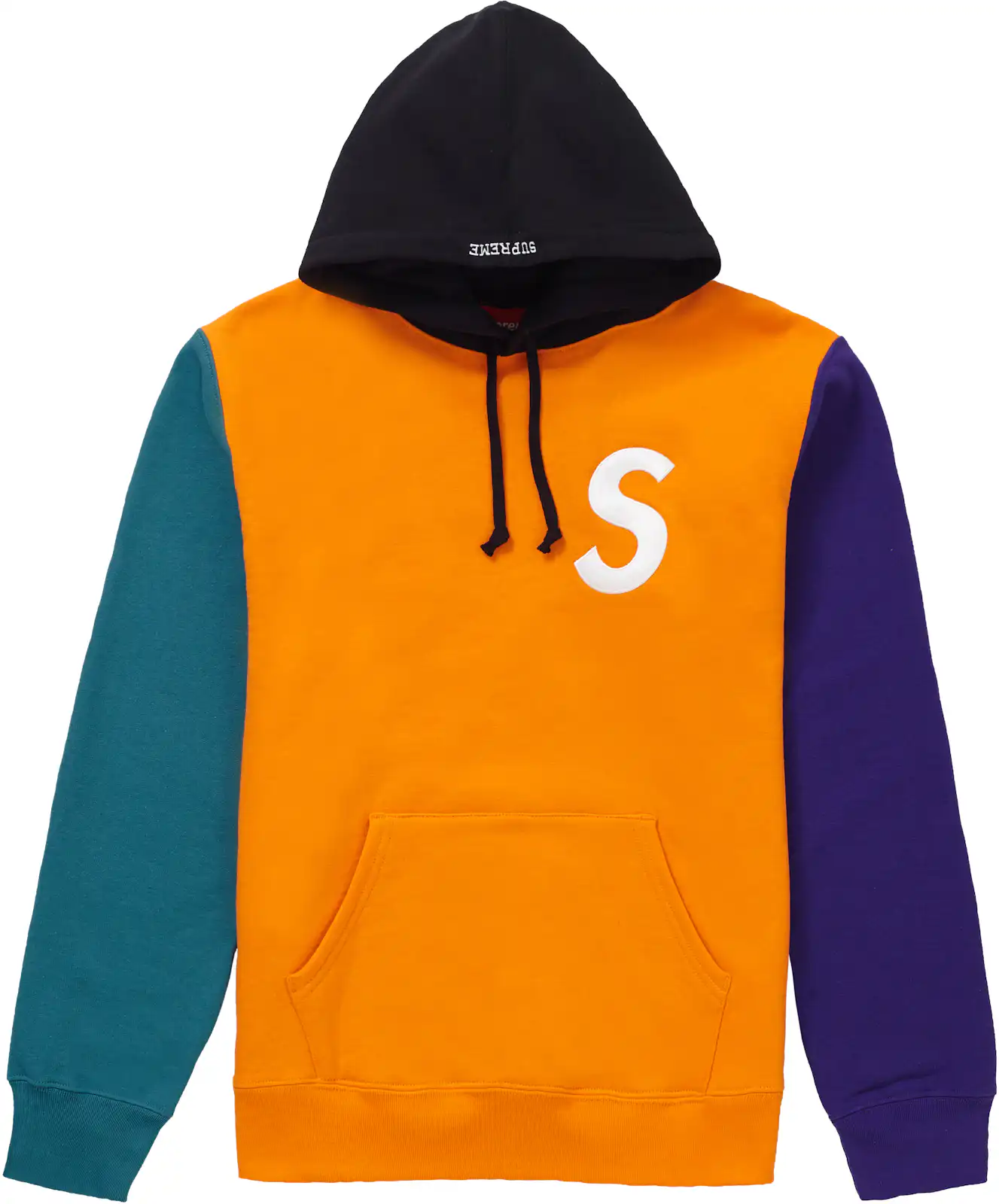 Supreme S Logo Colorblocked Hooded Sweatshirt Orange - SS19 - CN