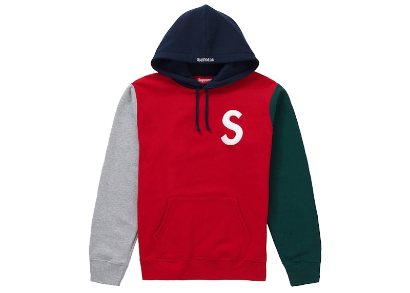 (M) SLogo Colorblocked Hooded Sweatshirt