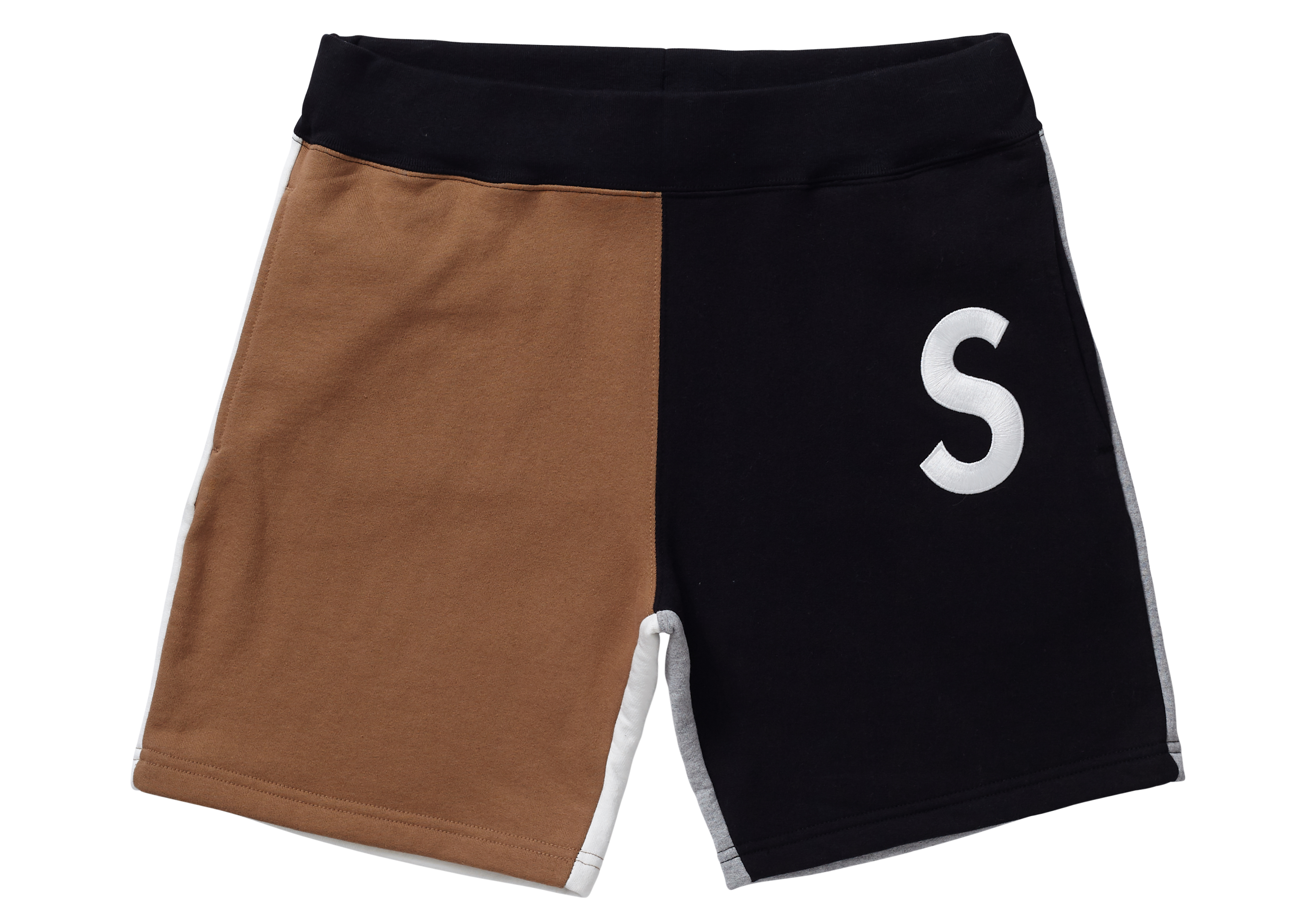 Supreme S Logo Colorblocked Sweatshort Black