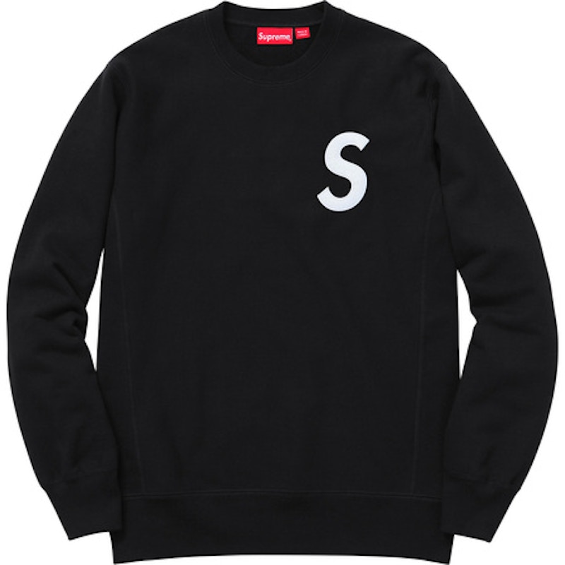 Supreme S Logo Crewneck Black Men's   FW   US