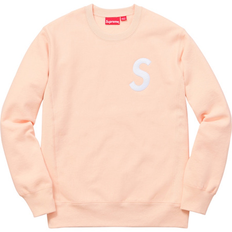 シュプリーム SUPREME S Logo Crewneck Peach