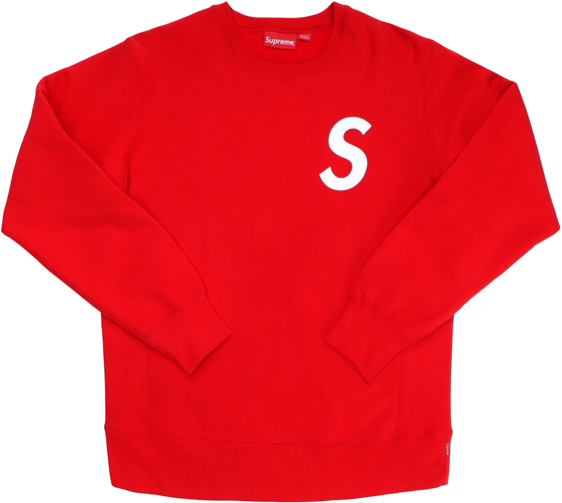 BRAND NEW Supreme Red Logo Crewneck Grey Size M Medium 100% Cotton Rare Soft