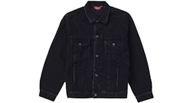 Supreme S Logo Denim Trucker Jacket Washed Black