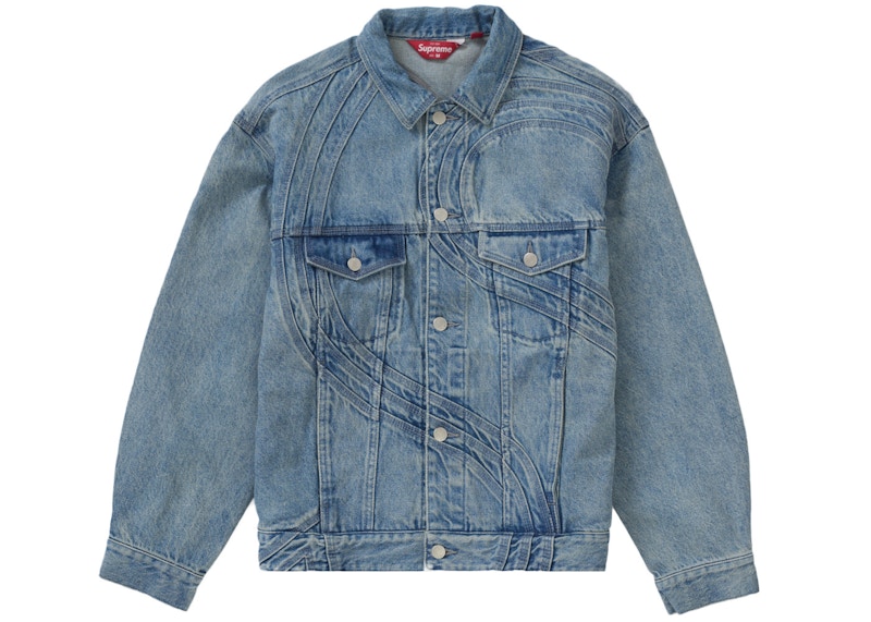 Supreme S Logo Denim Trucker Jacket Washed Blue Men's - SS24 - US