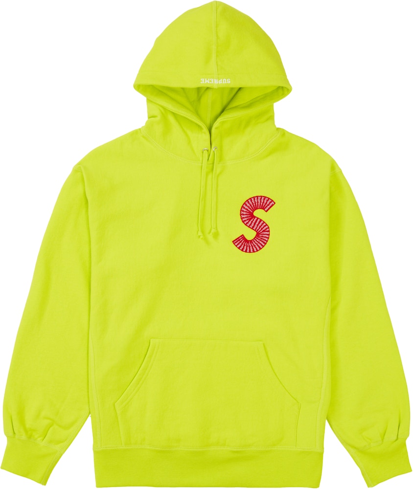 Supreme S Logo Hooded Sweatshirt (FW20) Acid Green - FW20