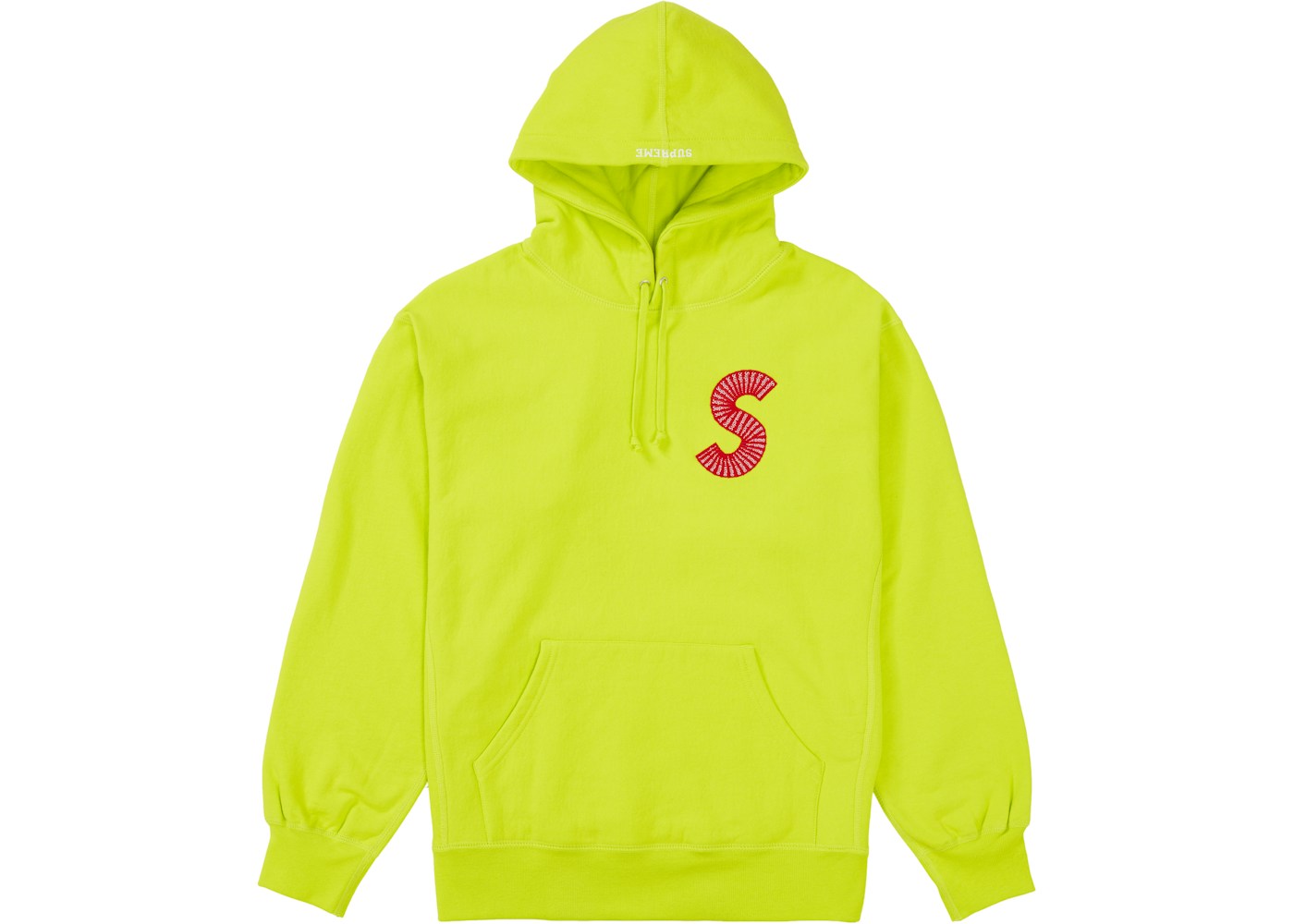 Supreme S Logo Hooded Sweatshirt (FW20) Acid Green - FW20