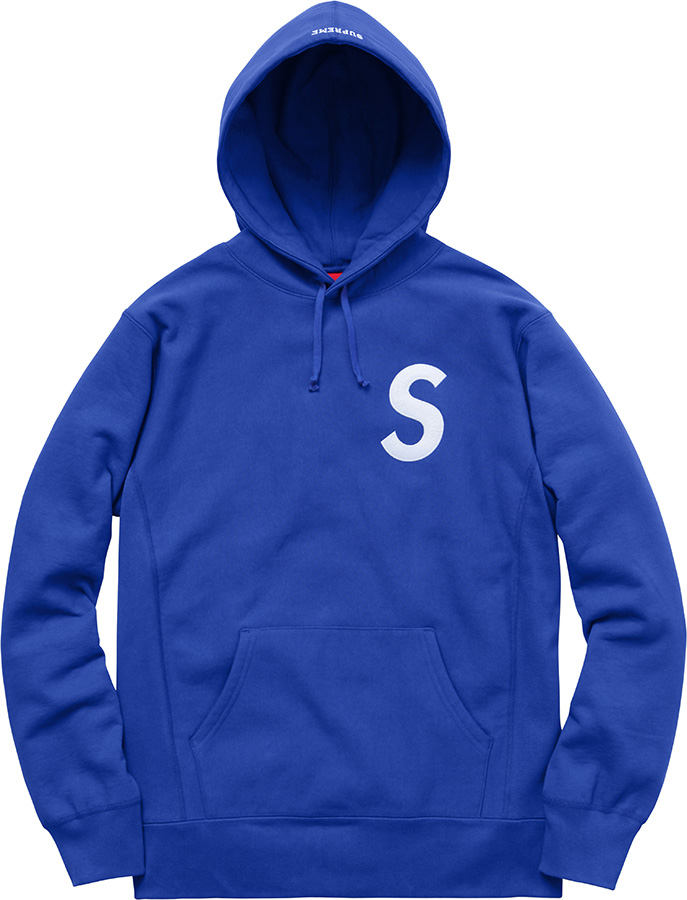Supreme S Logo Hooded Sweatshirt Blue - FW15 - US