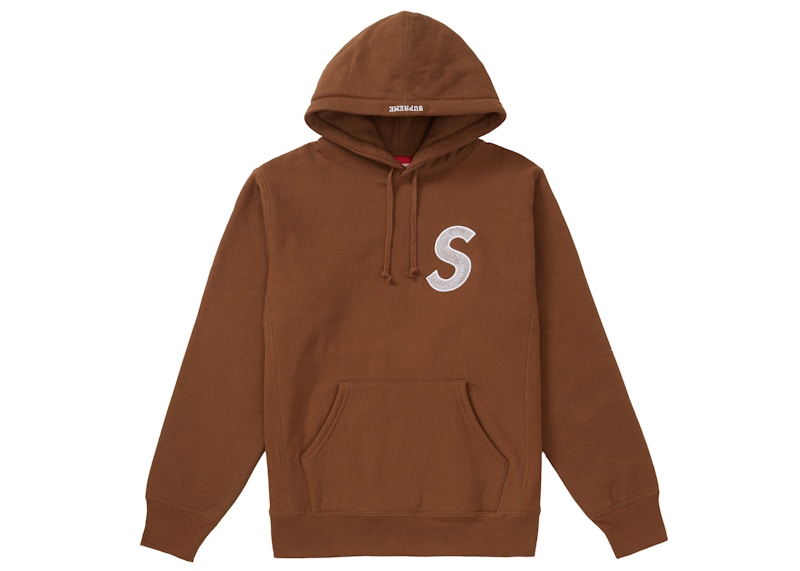 Supreme S Logo Hooded Sweatshirt (FW18) Brown Men's - FW18 - GB