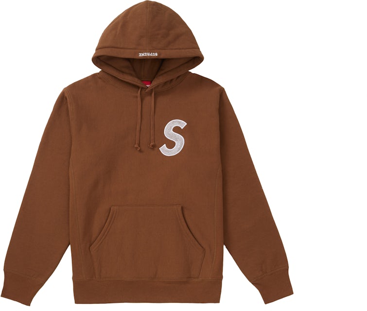 Supreme S Logo Hooded Sweatshirt (FW18) Brown Men's - FW18 - US