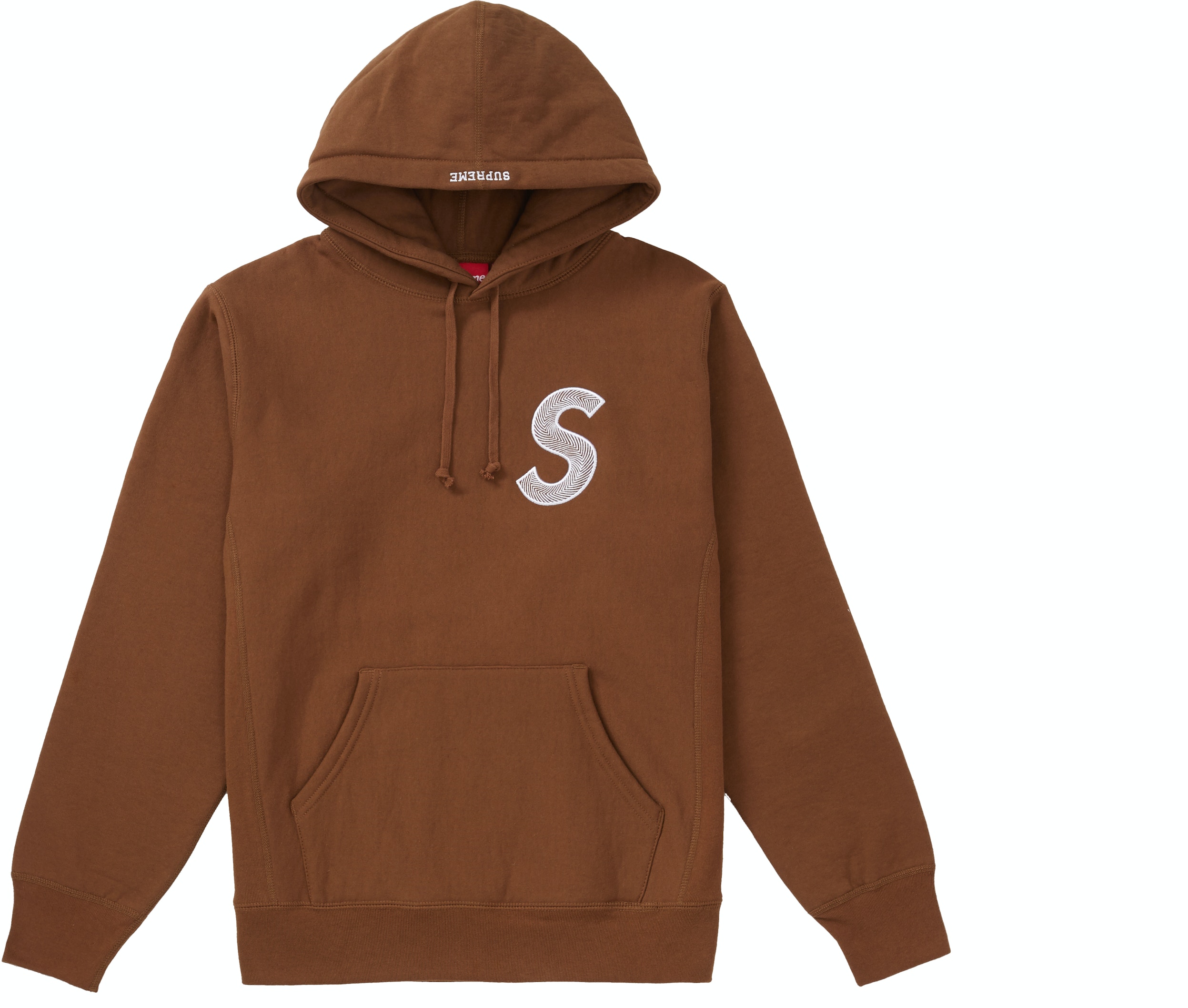 Supreme S Logo Hooded Sweatshirt (FW18) Brown - FW18