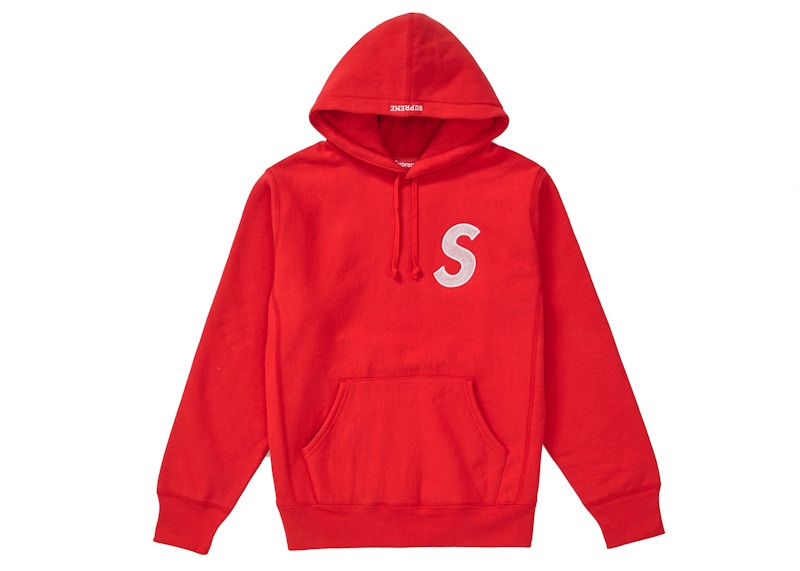 Supreme compact shop logo hoodie red