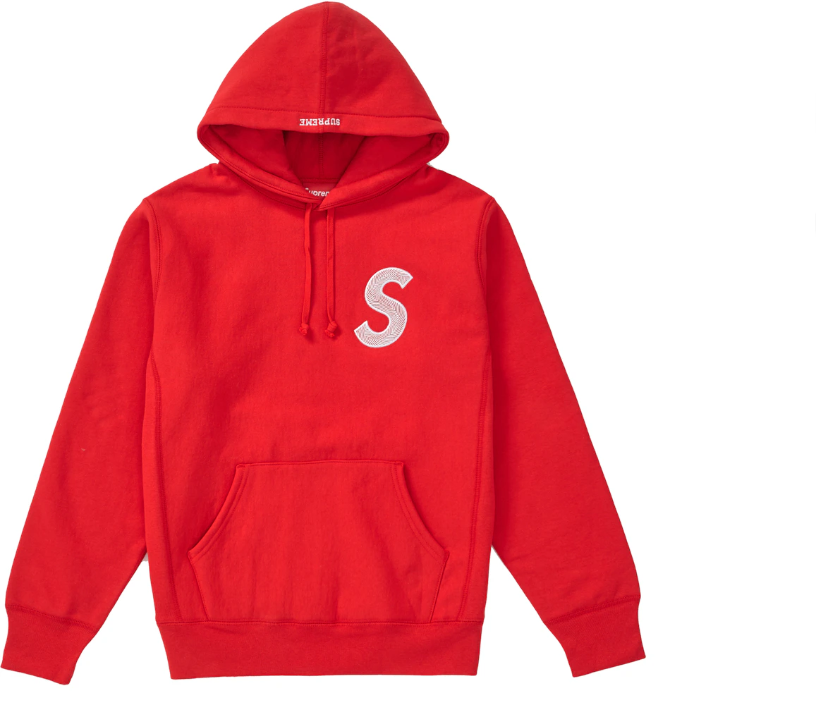 Supreme S Logo Hoodie Red Sz. M 100 % Authentic