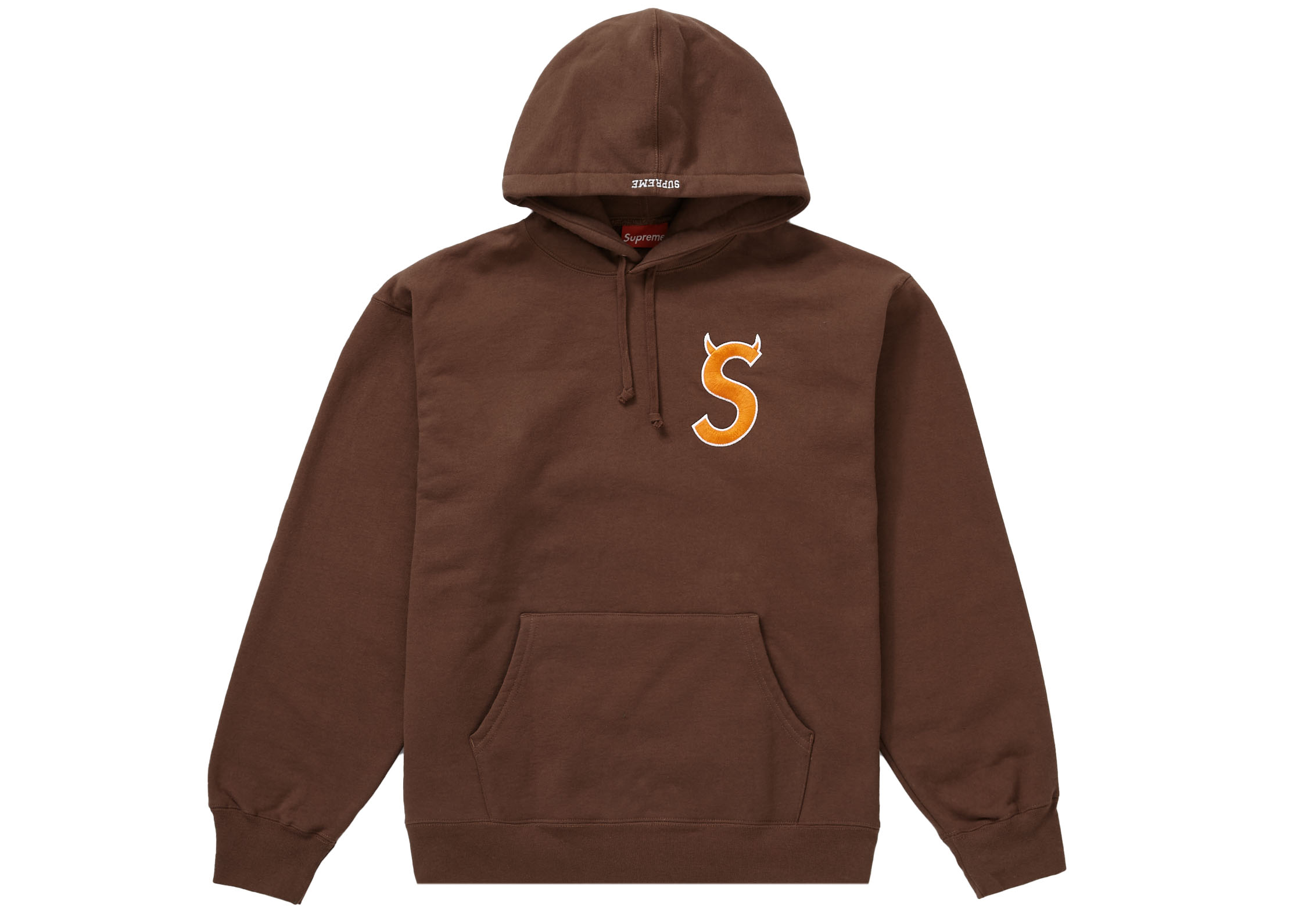 Supreme S Logo Hooded Sweatshirt Brown | eclipseseal.com