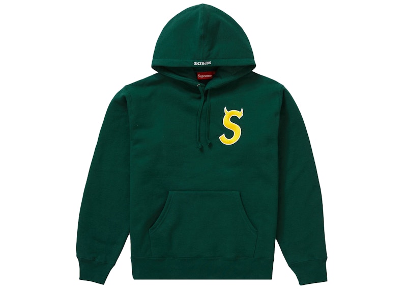 Supreme S logo drawstring hoodie - Green