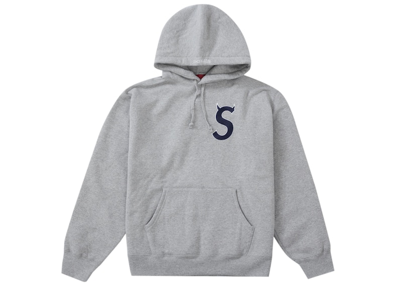 Supreme S Logo Hooded Sweatshirt XL Grey