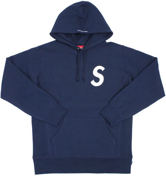 Supreme S Logo Hooded Sweatshirt Navy Men's - FW15 - US
