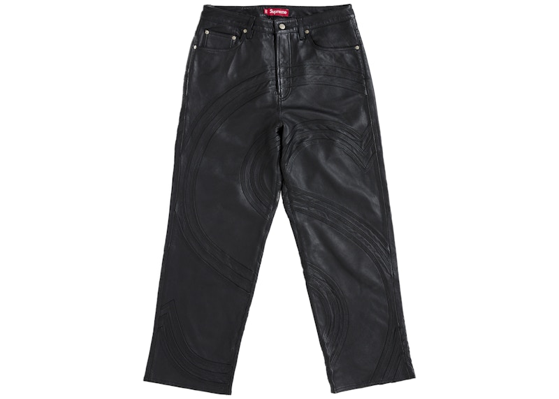 Supremeシュプリーム5Pocket Leather Pants wtaps Supreme S Logo Leather Baggy 5-Pocket Jean Black Men's - SS26 - US