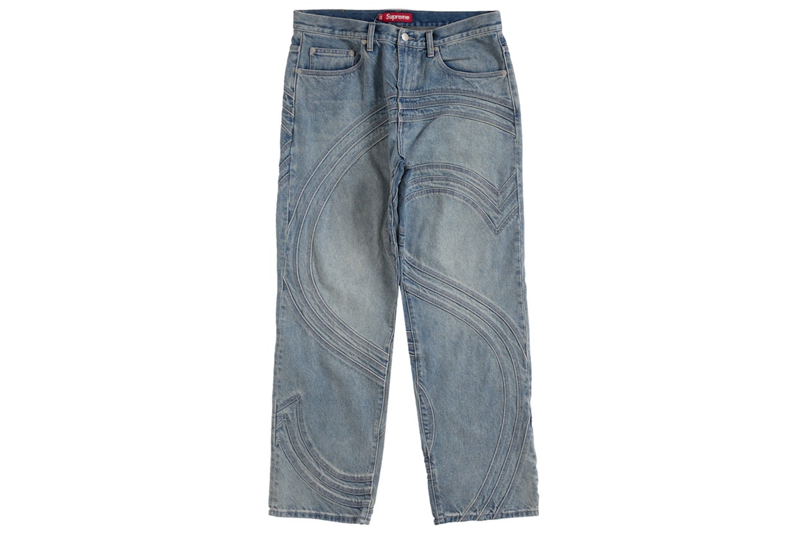 Pre-owned Supreme S Logo Loose Fit Jean Washed Blue