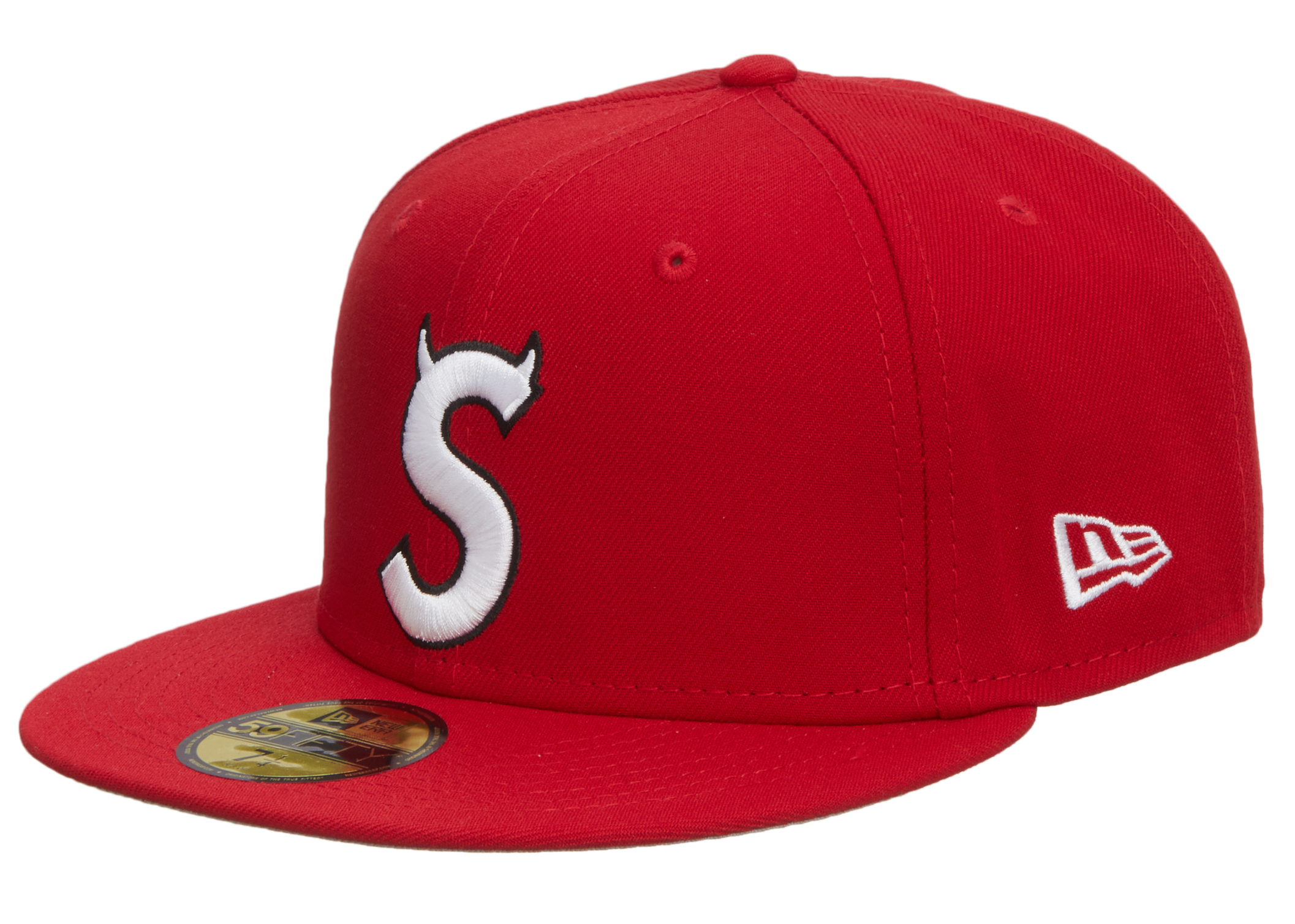 Supreme Metallic Plaid S Logo New Era Hat Red