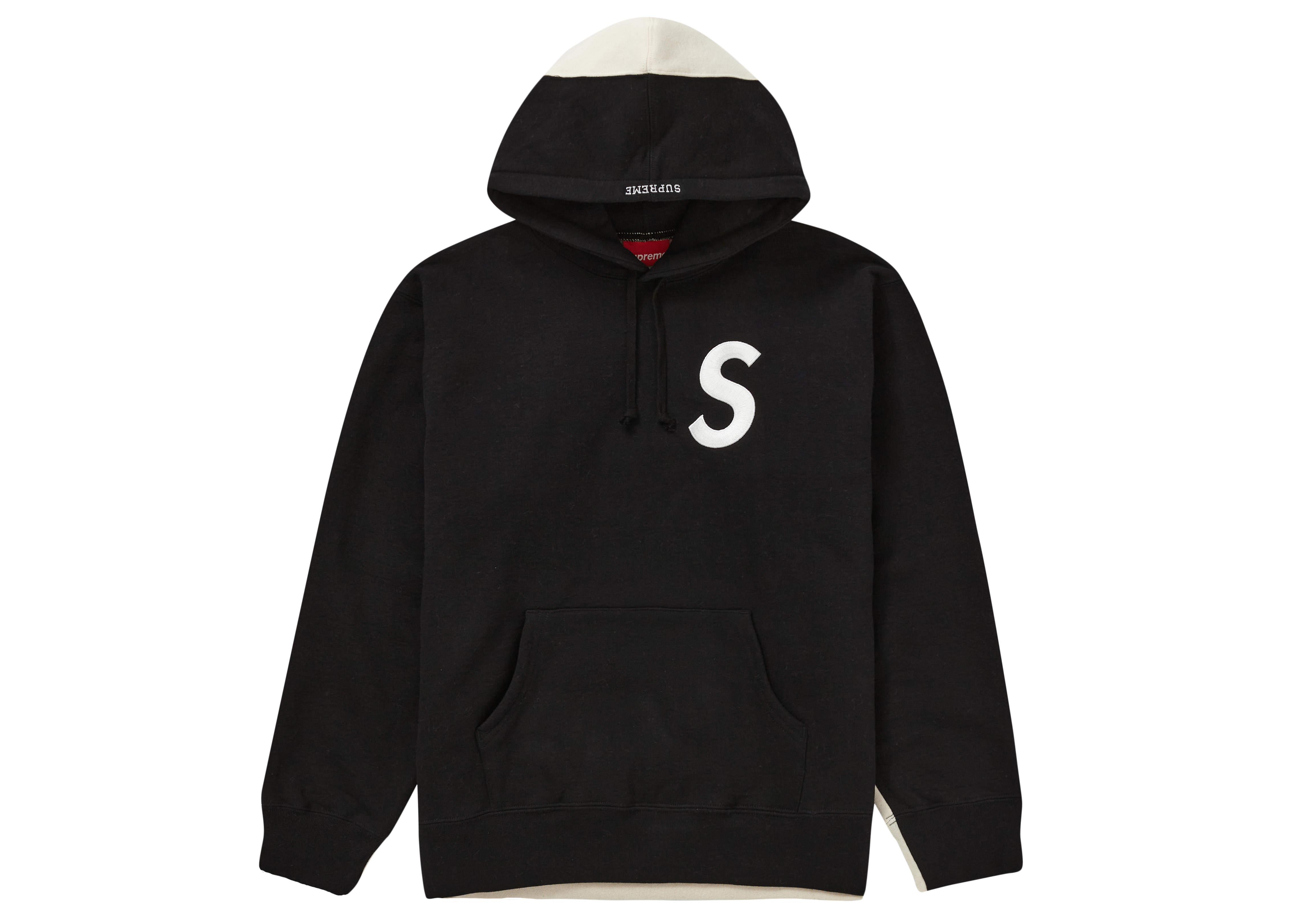 Supreme S Logo Split Hooded Sweatshirt Black