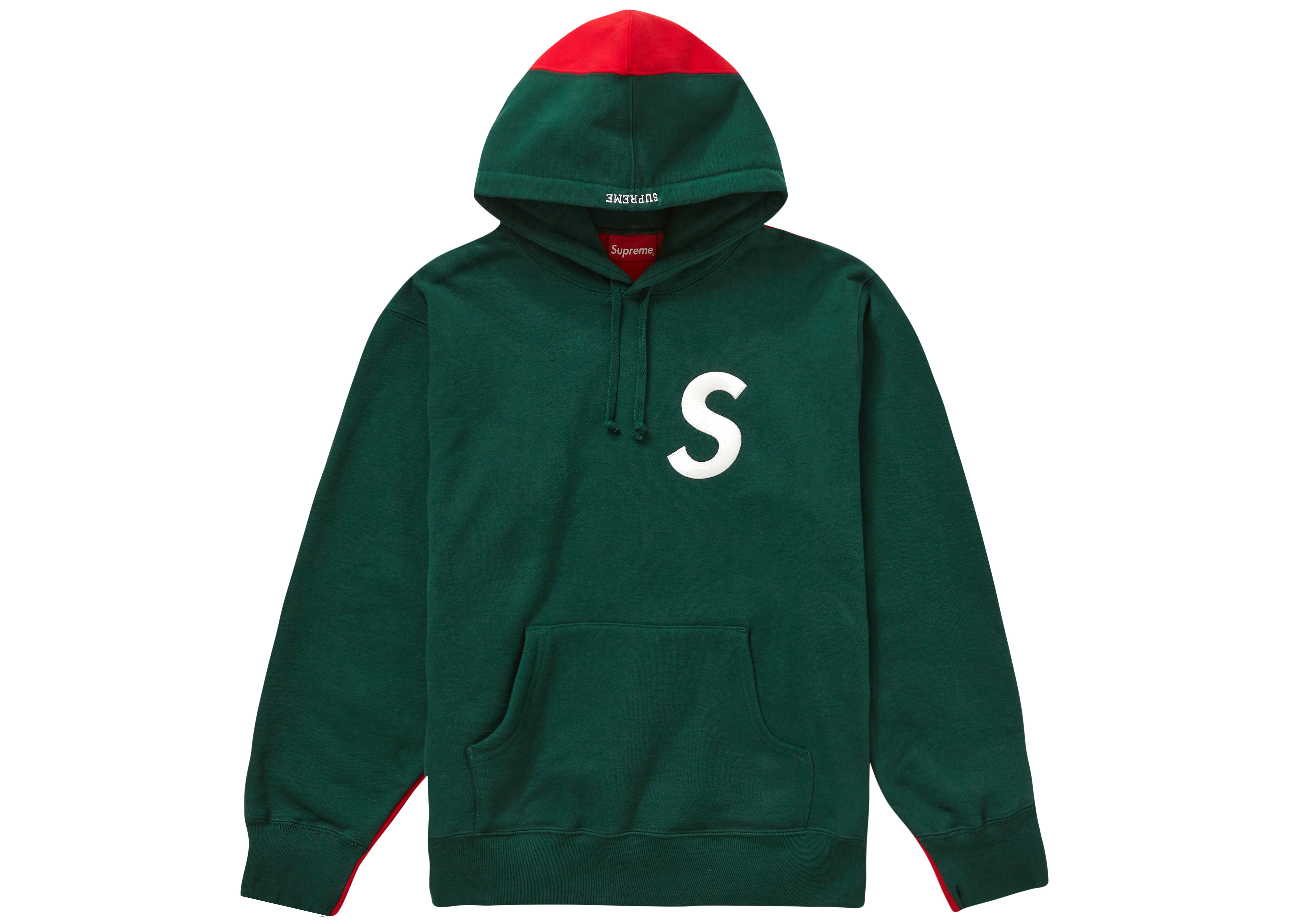 Supreme S Logo Split Hooded Sweatshirt Dark Green メンズ - FW21 - JP