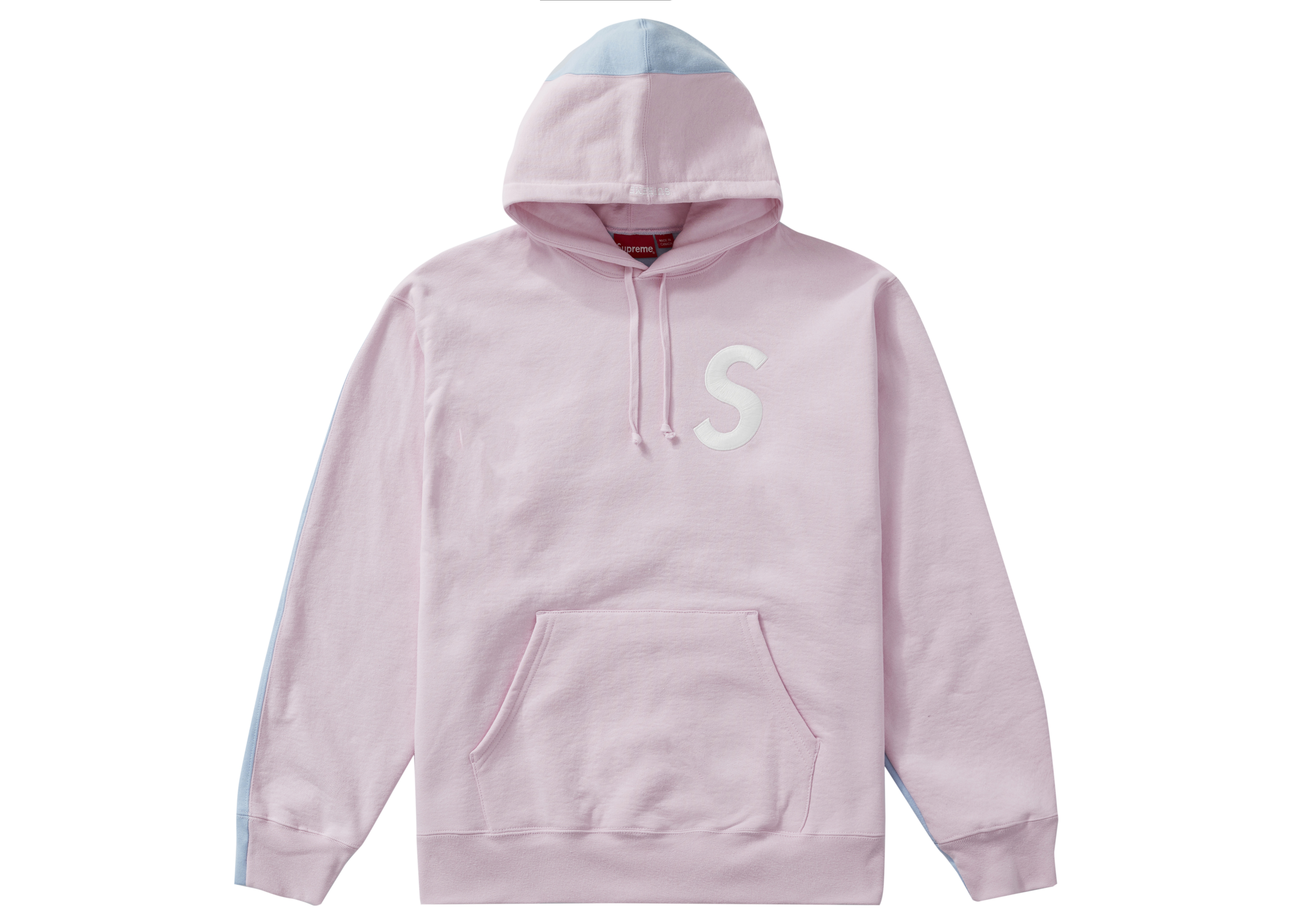 Supreme S Logo Split Hooded Sweatshirt Light Pink