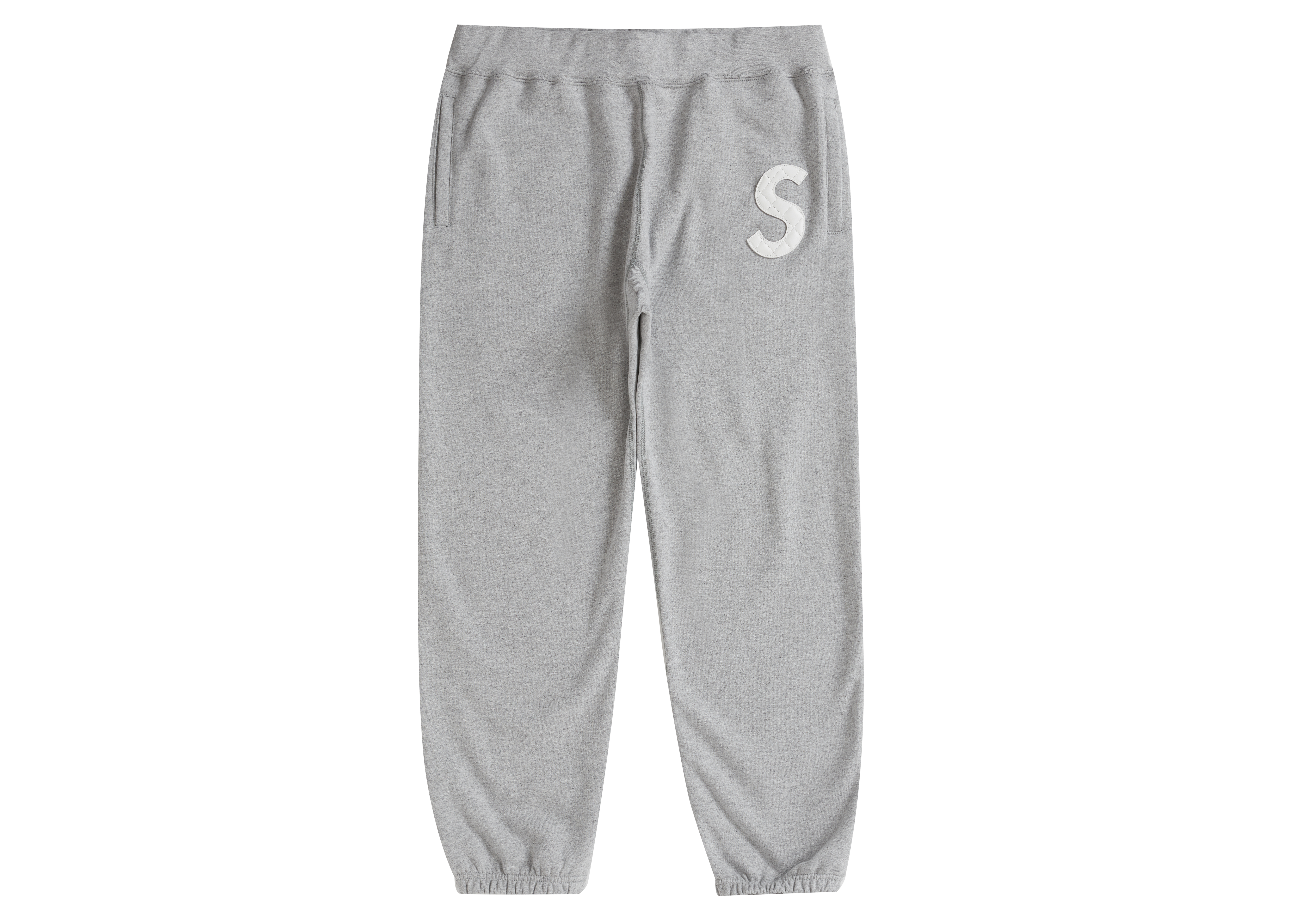 supreme S Logo Split Sweatpan Grey