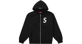 Supreme S Logo Zip Up Hooded Sweatshirt Black