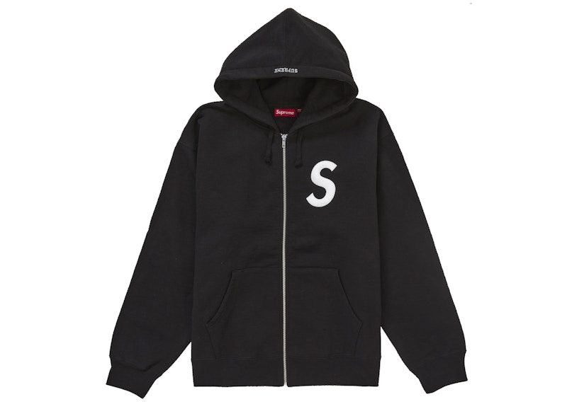 Supreme S Logo Zip Up Hooded Sweatshirt (FW24) Black Men's - FW24 - US