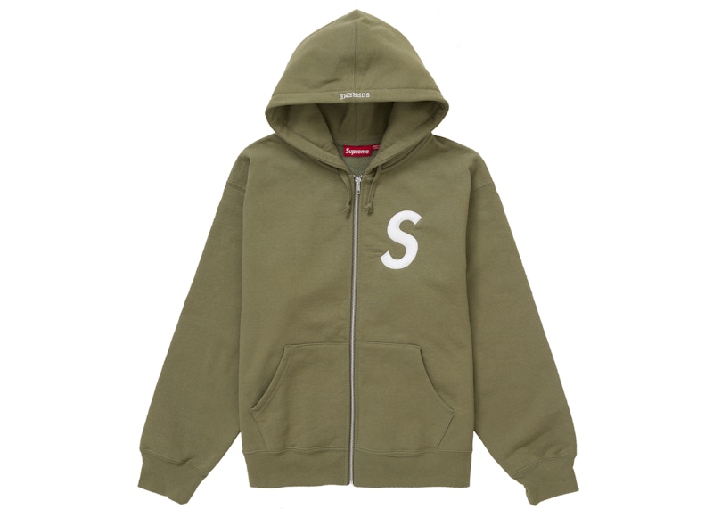 Supreme S Logo Zip Up Hooded Sweatshirt (FW24) Light Olive メンズ - FW24 - JP