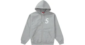 Supreme S Logo Zip Up Hooded Sweatshirt Heather Grey