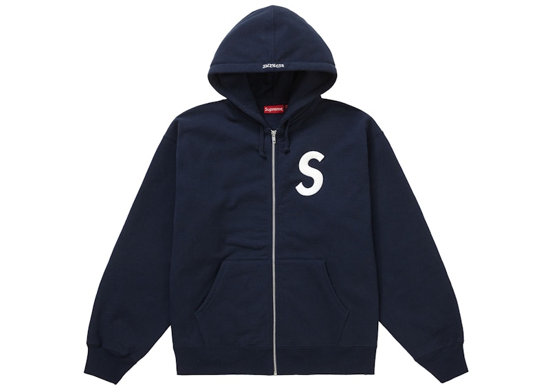 Supreme S Logo Zip Up Hooded Sweatshirt Navy メンズ - FW23 - JP