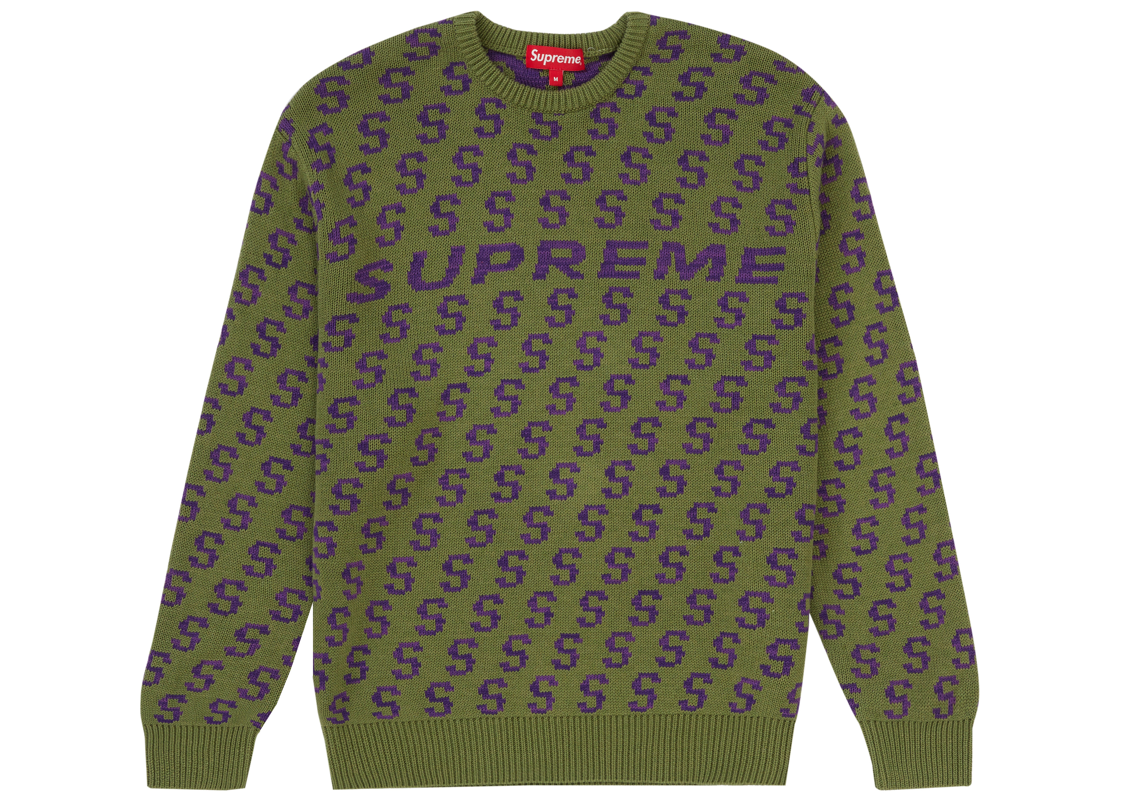 Supreme S Repeat Sweater Olive - SS21 - US