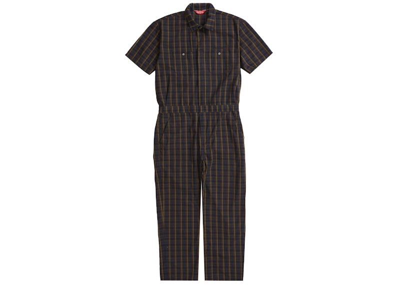 Supreme S/S Coverall Navy Plaid Mサイズ | carolinealboneti.com